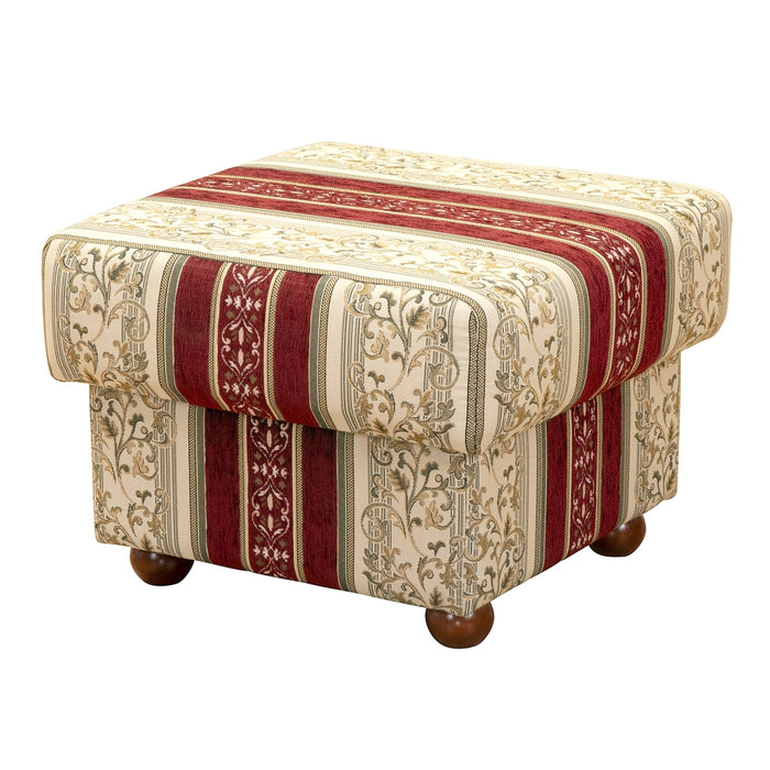 NEU Max Winzer | Corona | Hocker | Chenille | Füße Buche Nussbaum Dunkel Lackiert (Kugel)