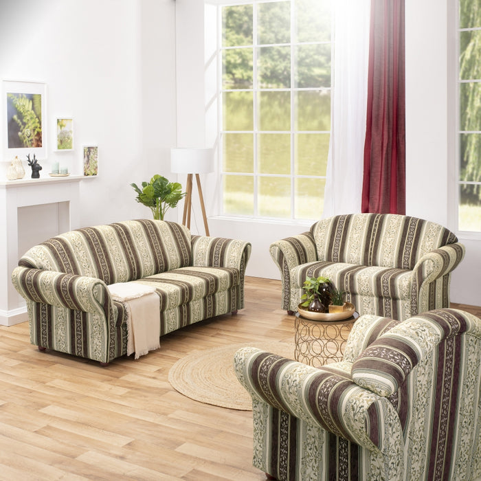 NEU Max Winzer | Corona | Sofa | Sofa 2,5-Sitzer / Sofa 2-Sitzer / Sessel | Chenille | Füße Buche Nussbaum Dunkel Lackiert (Kugel)