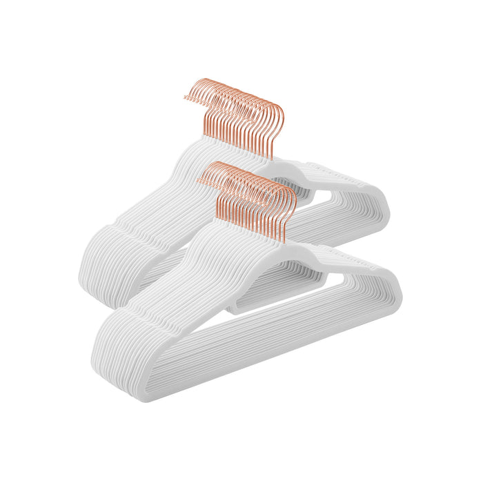 SONGMICS | Kleiderbügel 50er Set aus Samt Weiß