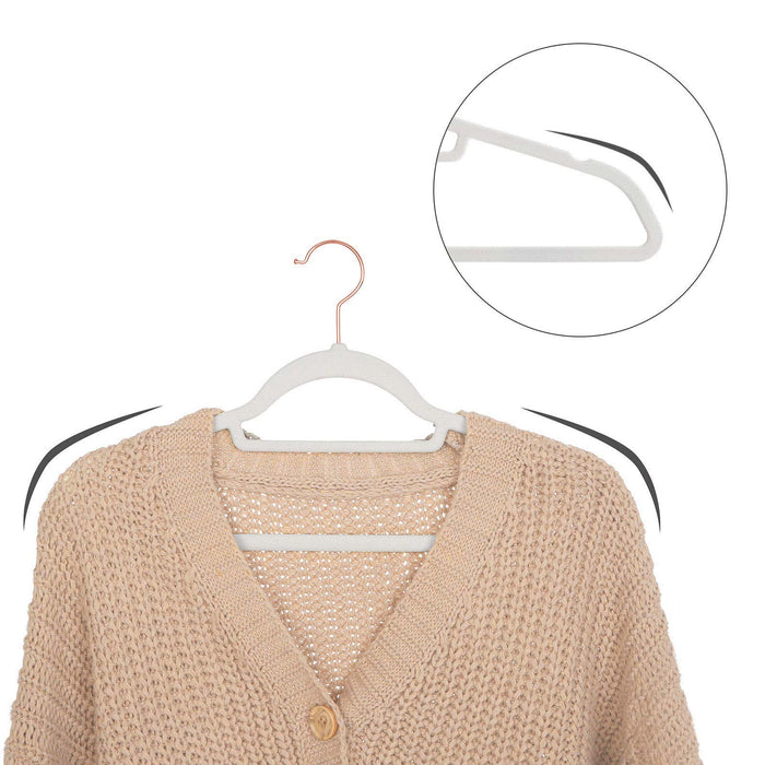 SONGMICS | Kleiderbügel 50er Set aus Samt Weiß