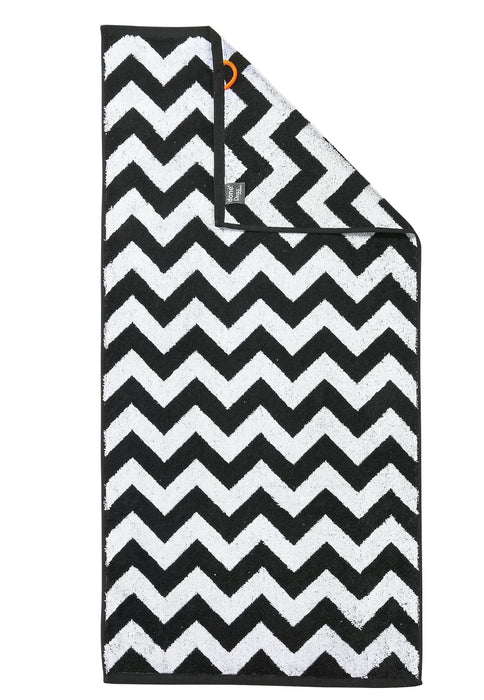 Handtuch DAILY SHAPES ZICKZACK 50x100cm Black