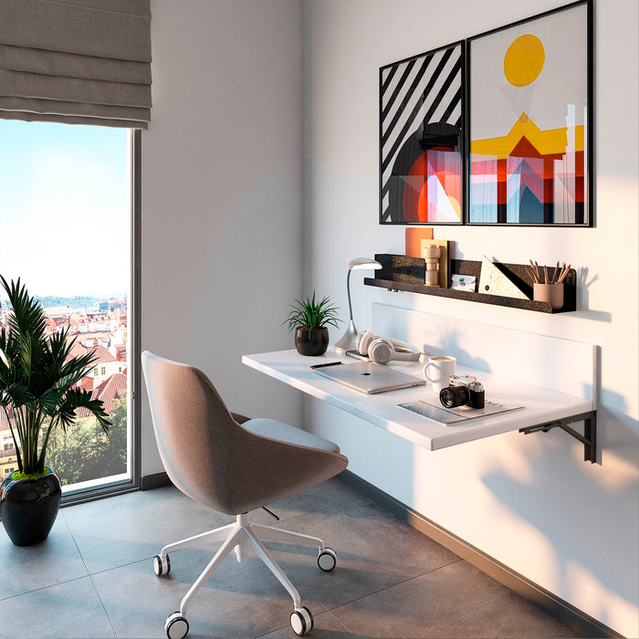 Satz Klappbarer Stützen, L 303mm, Stahl, Schwarz lackiert