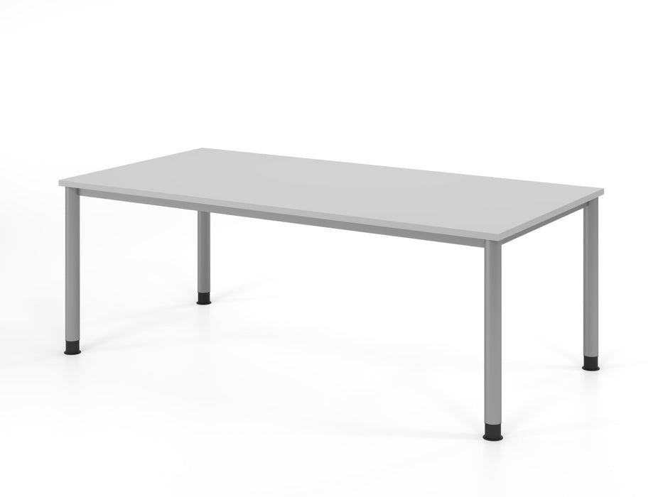 Hammerbacher | Schreibtisch 4Fuß-rd.200x100cm grau / Silber