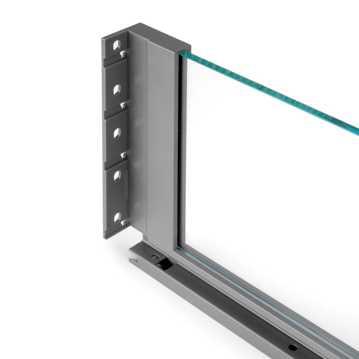 Außenschublade Vertex 40Kg Glas-Einschubelement 178mm hoch, 500mm tief, Stahl Aluminium Glas, Anthrazitgrau