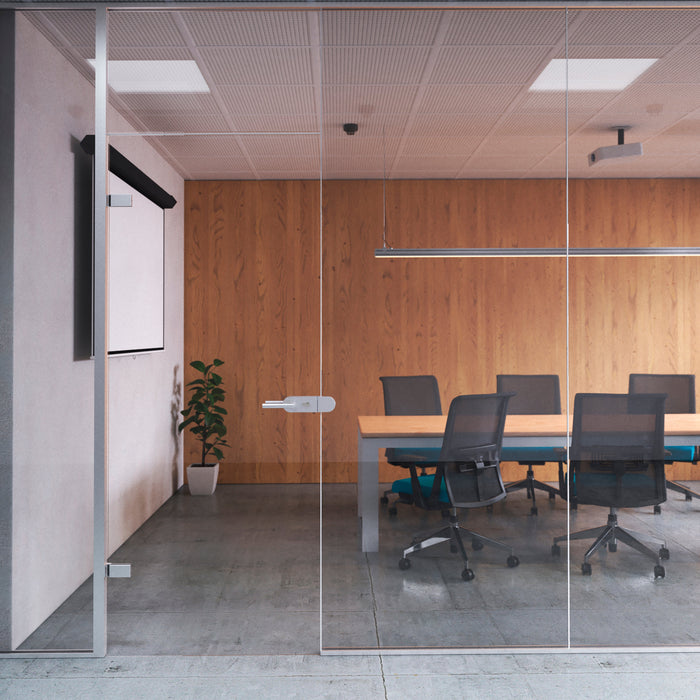 Schloss- Schließanlagensatz Doppelglastür, horizontaler Riegel Glastür 8-12mm, Stahl Aluminium, matt eloxiert