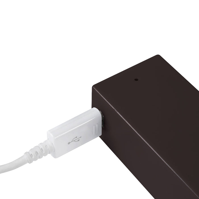 Garderobenstange LED-Licht Castor Bewegungssensor, L558mm, Kunststoff Aluminium, Mokka metallic