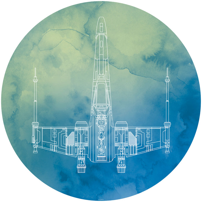 Dot | selbstklebende Vlies Fototapete | Star Wars X | Wing | 125 x 125 cm