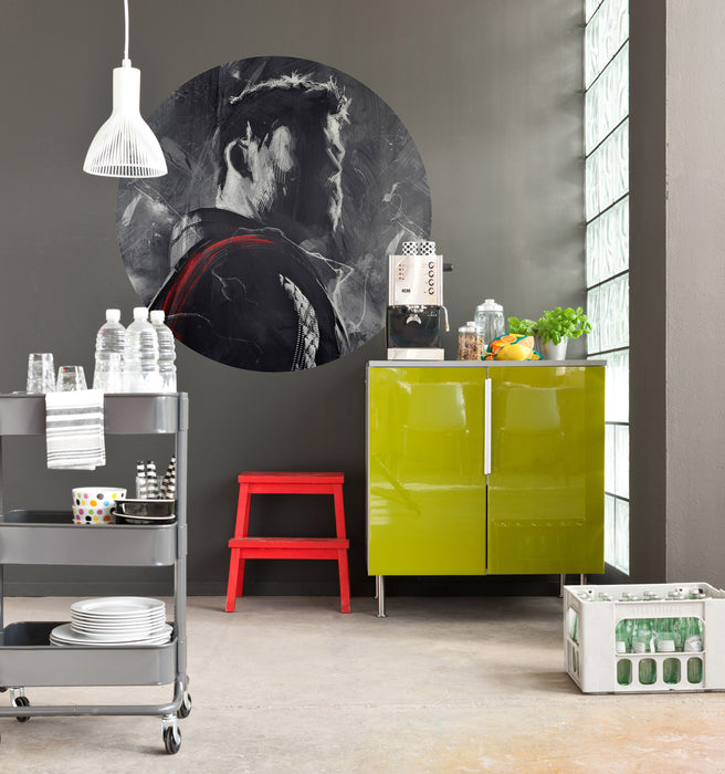Dot | selbstklebende Vlies Fototapete | Avengers Painting Thor | 125 x 125 cm