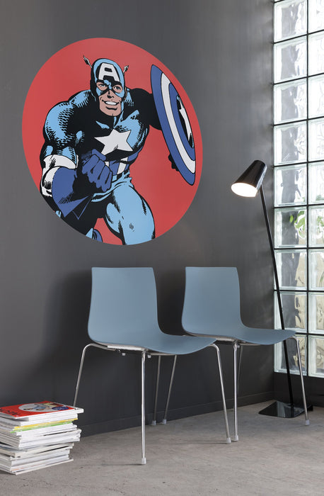 Dot | selbstklebende Vlies Fototapete | Marvel PowerUp Captain America | 125 x 125 cm