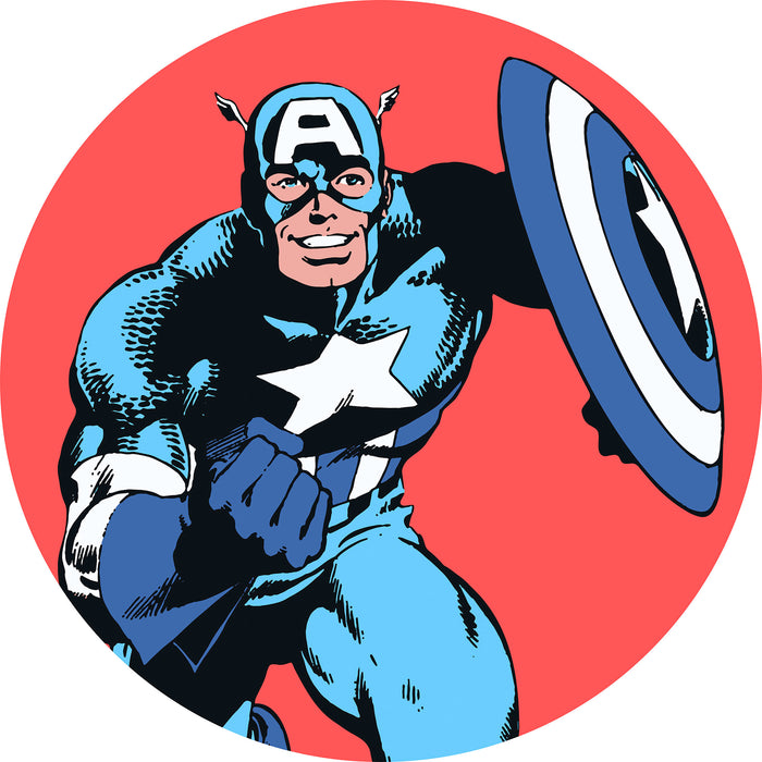 Dot | selbstklebende Vlies Fototapete | Marvel PowerUp Captain America | 125 x 125 cm