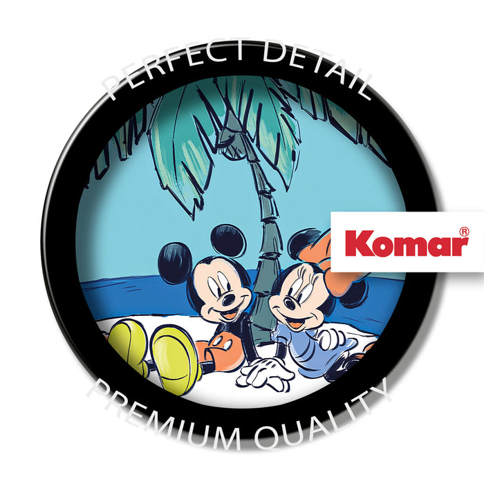 Komar NEU | Dot - selbstklebende Vlies Fototapete - Mickey and Minnie Remote Island - Größe 125 x 125 cm