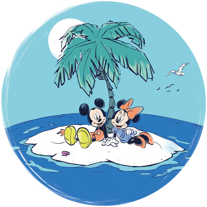 Komar NEU | Dot - selbstklebende Vlies Fototapete - Mickey and Minnie Remote Island - Größe 125 x 125 cm