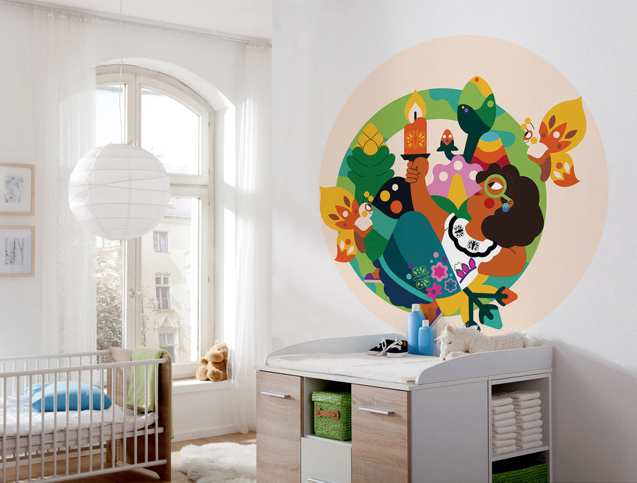 Komar NEU | Dot - selbstklebende Vlies Fototapete - Encanto Miracle Candle - Größe 125 x 125 cm