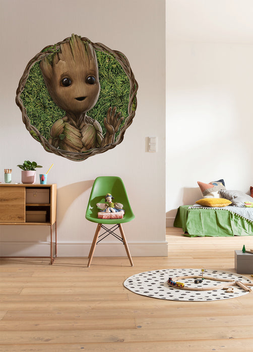 Komar NEU | Dot - selbstklebende Vlies Fototapete - Groot Little Twig - Größe 125 x 125 cm