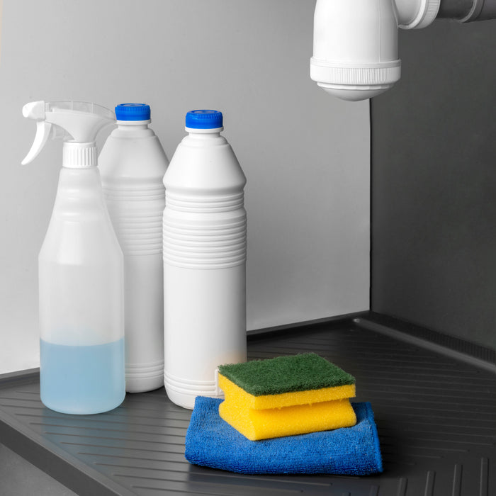 Schutz Böden von Küchenmöbeln Modell Sink, M80, 767x580mm, Brettstärke 16mm, schneidbar, Kunststoff, Anthrazitgrau