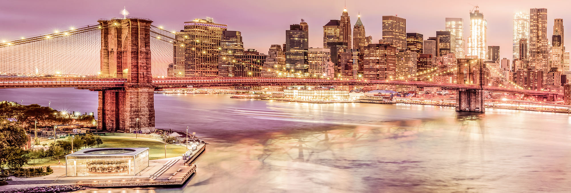 Komar NEU | Vlies Fototapete - Brooklyn Nights - Größe 368 x 124 cm