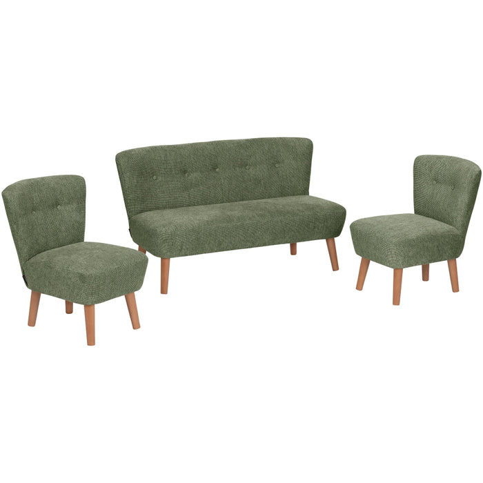 NEU Max Winzer | Dolly | Sofa | Kindersofa 2-Sitzer | Flachgewebe | Füße Buche Erlefarbig (rund)