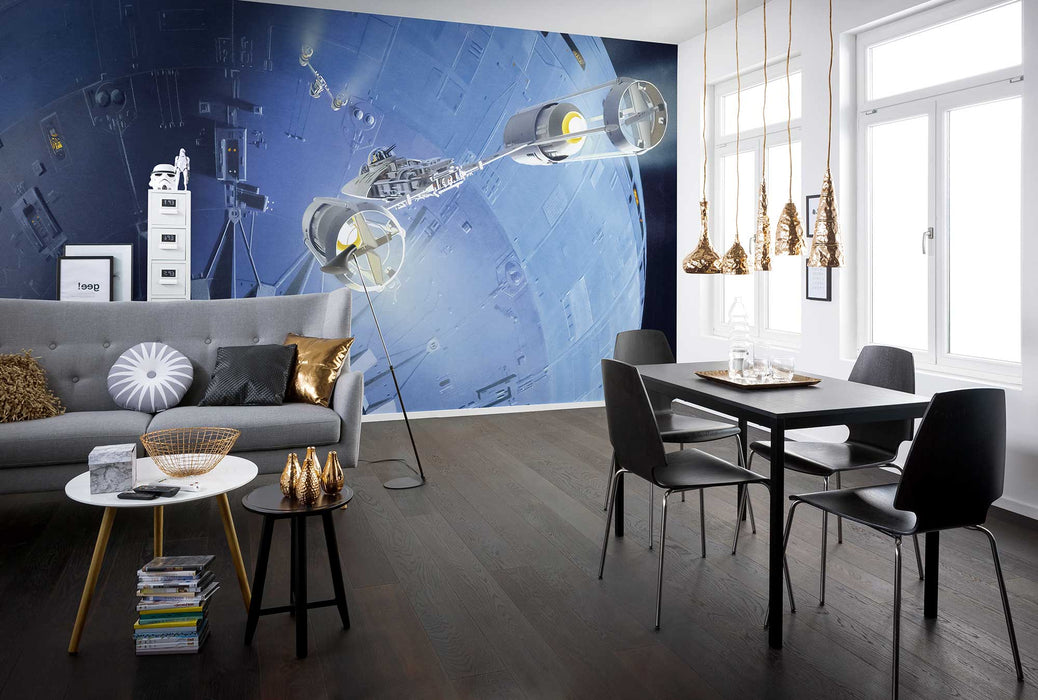 Digitaldruck Vlies Fototapete | Star Wars Classic RMQ Death Star Assault | 500 x 250 cm