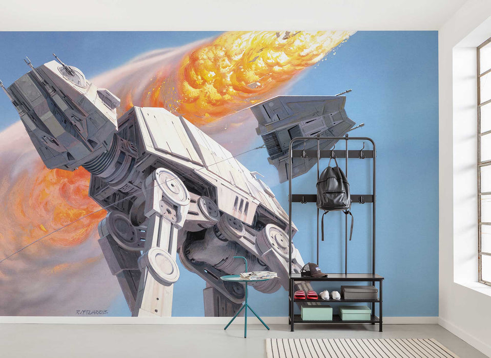 Digitaldruck Vlies Fototapete | Star Wars Classic RMQ Hoth Battle AT | AT | 500 x 250 cm