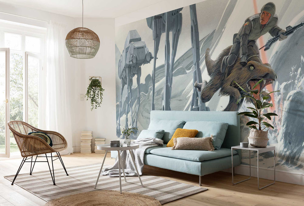Digitaldruck Vlies Fototapete | Star Wars Classic RMQ Hoth Battle Ground | 500 x 250 cm