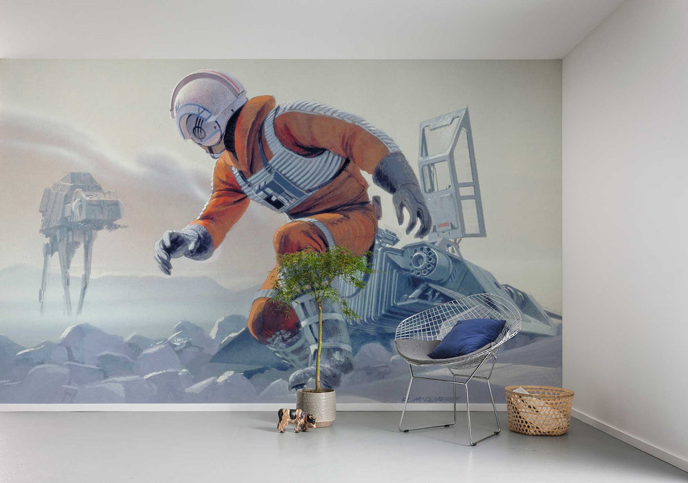Digitaldruck Vlies Fototapete | Star Wars Classic RMQ Hoth Battle Pilot | 500 x 250 cm