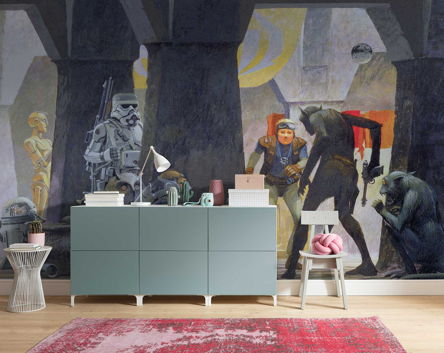 Digitaldruck Vlies Fototapete | Star Wars Classic RMQ Mos Eisley Streets | 500 x 250 cm
