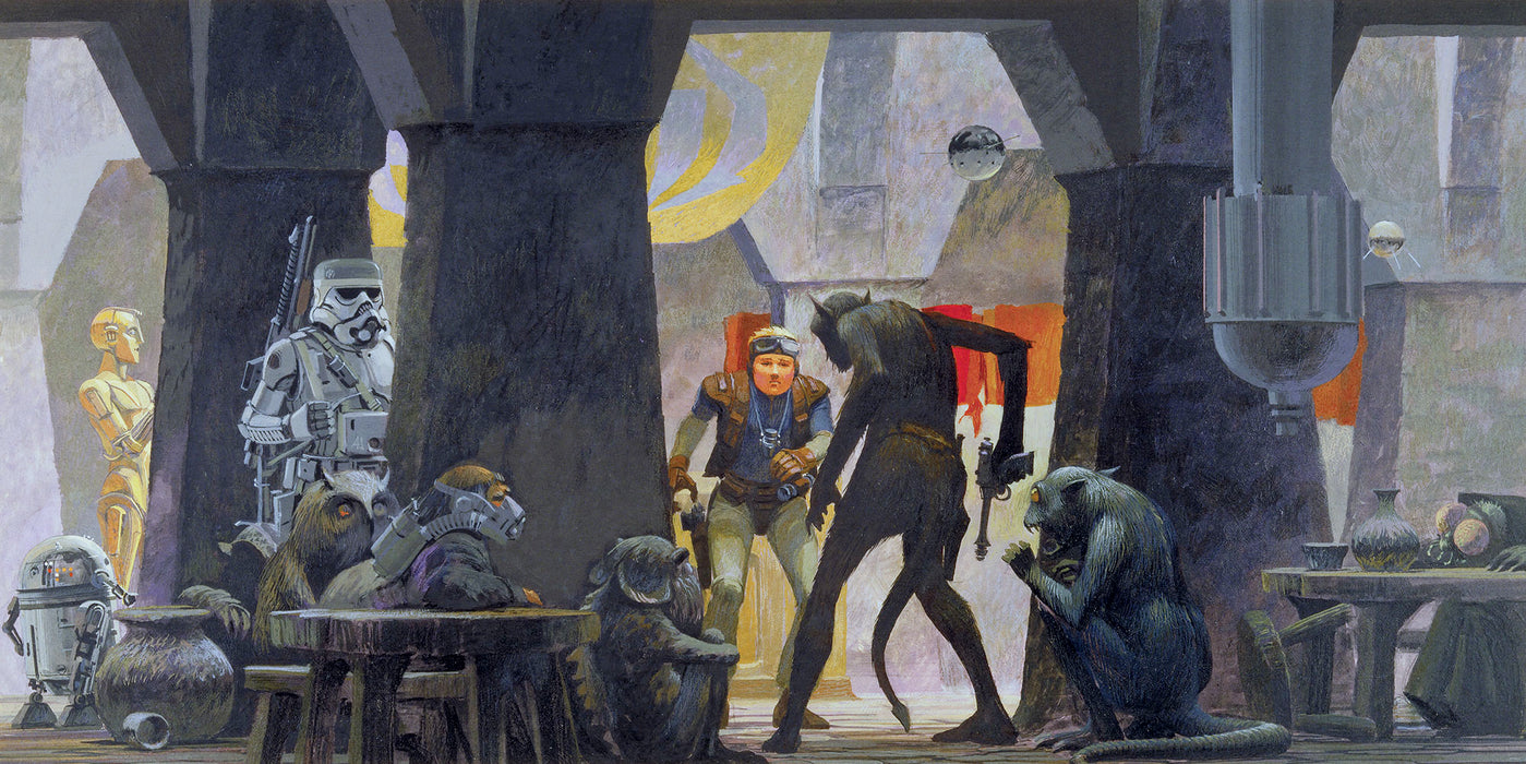 Digitaldruck Vlies Fototapete | Star Wars Classic RMQ Mos Eisley Streets | 500 x 250 cm