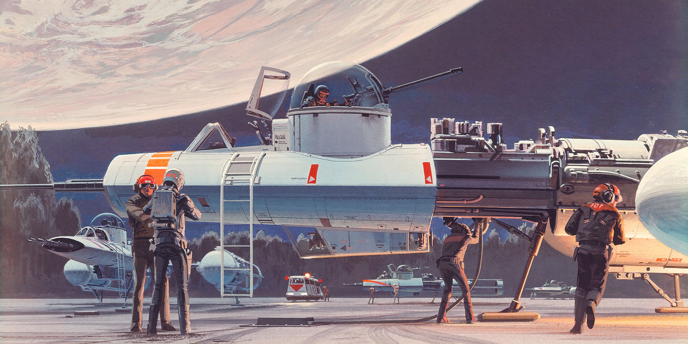 Digitaldruck Vlies Fototapete | Star Wars Classic RMQ Yavin Hangar | 500 x 250 cm
