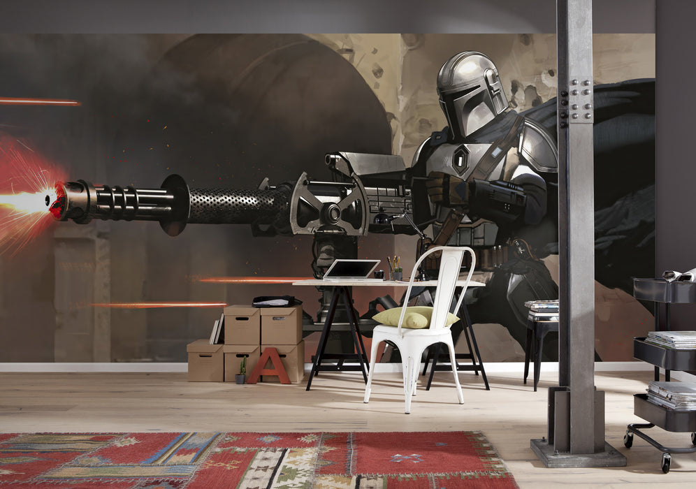Digitaldruck Vlies Fototapete | Star Wars The Mandalorian Blaster | 500 x 250 cm