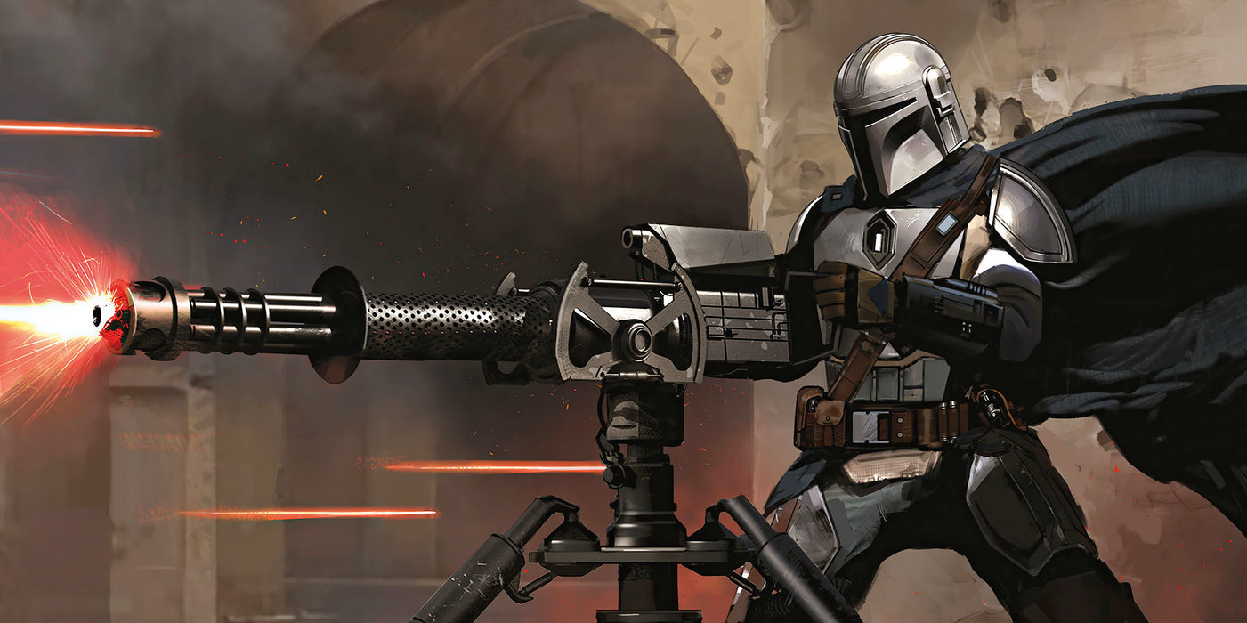 Digitaldruck Vlies Fototapete | Star Wars The Mandalorian Blaster | 500 x 250 cm