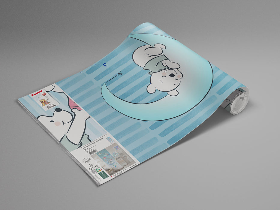 Digitaldruck Vlies Fototapete | Winnie the Pooh Piglet and Stars | 100 x 280 cm