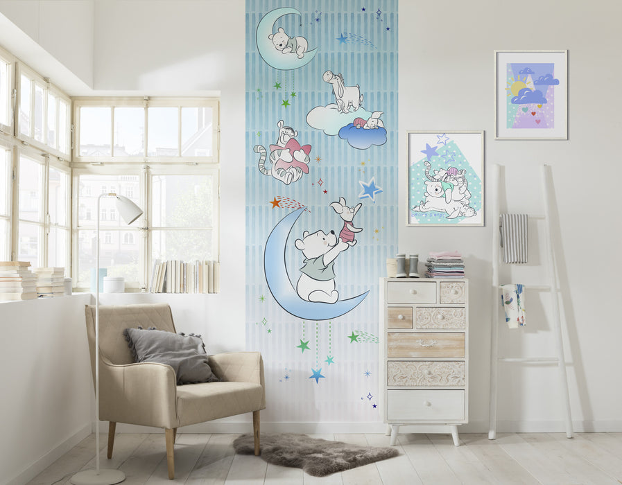Digitaldruck Vlies Fototapete | Winnie the Pooh Piglet and Stars | 100 x 280 cm