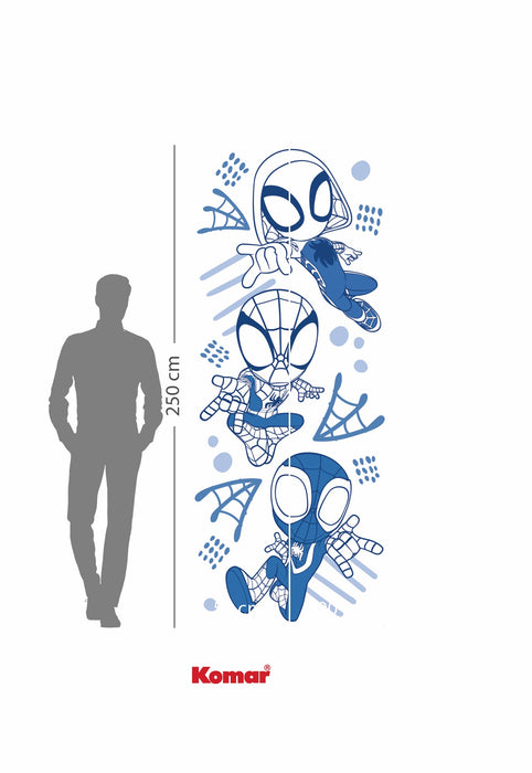 Vlies Fototapete | Marvel Spidey and His Amazing Friends Blue Lines | 100 x 250 cm