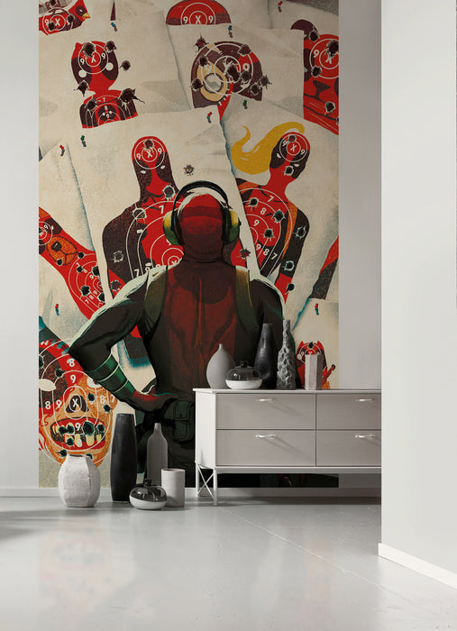 Komar NEU | Komar Vlies Fototapete - Marvel Deadpool Target Shooting - Größe 150 x 250 cm