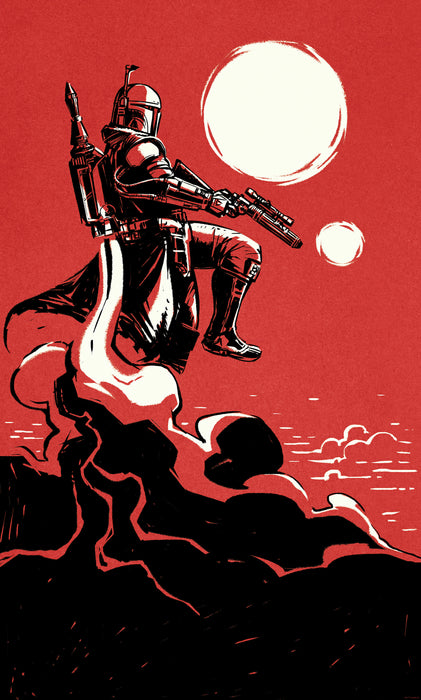 Komar NEU | Komar Vlies Fototapete - Star Wars Boba Fett The Bounty Hunter - Größe 150 x 250 cm