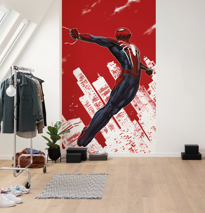 Komar NEU | Komar Vlies Fototapete - Marvel Spider-Man Red Swing - Größe 150 x 250 cm