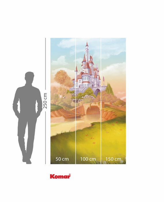 Komar NEU | Komar Vlies Fototapete - Disney Princess Belle Castle River - Größe 150 x 250 cm