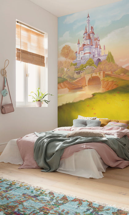 Komar NEU | Komar Vlies Fototapete - Disney Princess Belle Castle River - Größe 150 x 250 cm