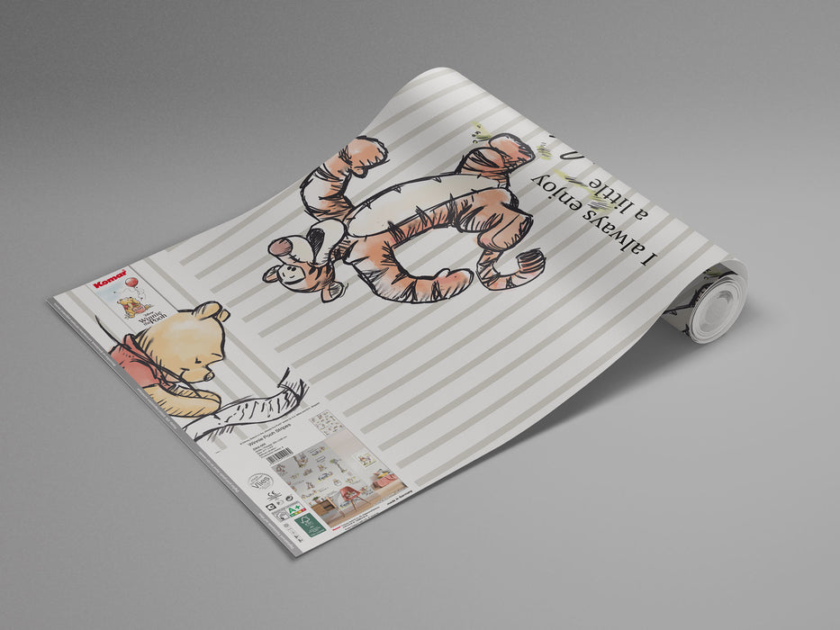 Digitaldruck Vlies Fototapete | Winnie the Pooh Stripes | 200 x 280 cm