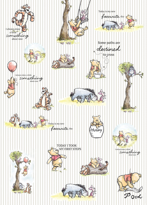 Digitaldruck Vlies Fototapete | Winnie the Pooh Stripes | 200 x 280 cm