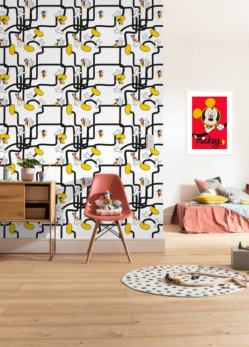 Digitaldruck Vlies Fototapete | Mickey Mouse Foot Labyrinth | 200 x 280 cm