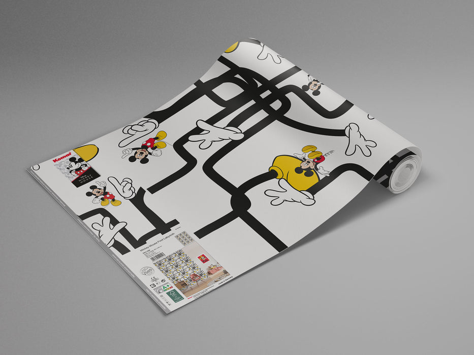 Digitaldruck Vlies Fototapete | Mickey Mouse Foot Labyrinth | 200 x 280 cm