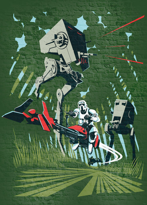 Digitaldruck Vlies Fototapete | Star Wars Classic Concrete Endor | 200 x 280 cm