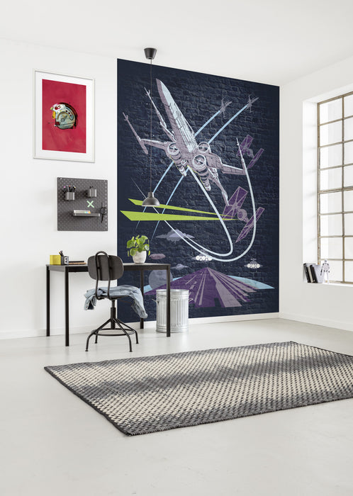 Digitaldruck Vlies Fototapete | Star Wars Classic Concrete X | Wing | 200 x 280 cm