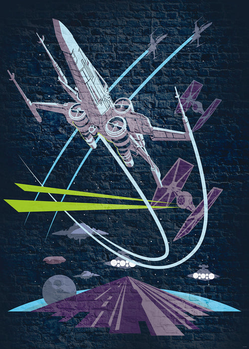 Digitaldruck Vlies Fototapete | Star Wars Classic Concrete X | Wing | 200 x 280 cm