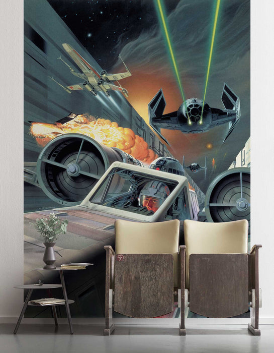 Digitaldruck Vlies Fototapete | Star Wars Classic Death Star Trench Run | 200 x 280 cm