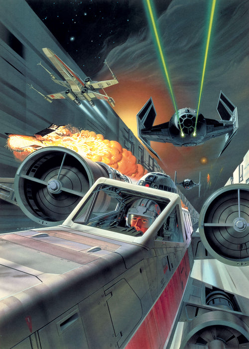 Digitaldruck Vlies Fototapete | Star Wars Classic Death Star Trench Run | 200 x 280 cm