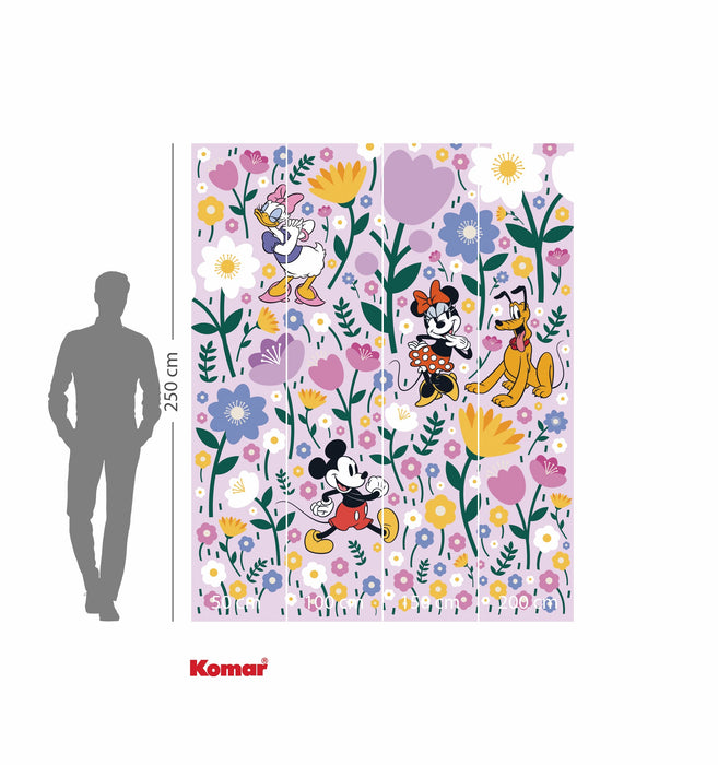 Komar NEU | Komar Vlies Fototapete - Disney Mickey Mouse and Minnie Mouse Botanical Spring - Größe 200 x 250 cm