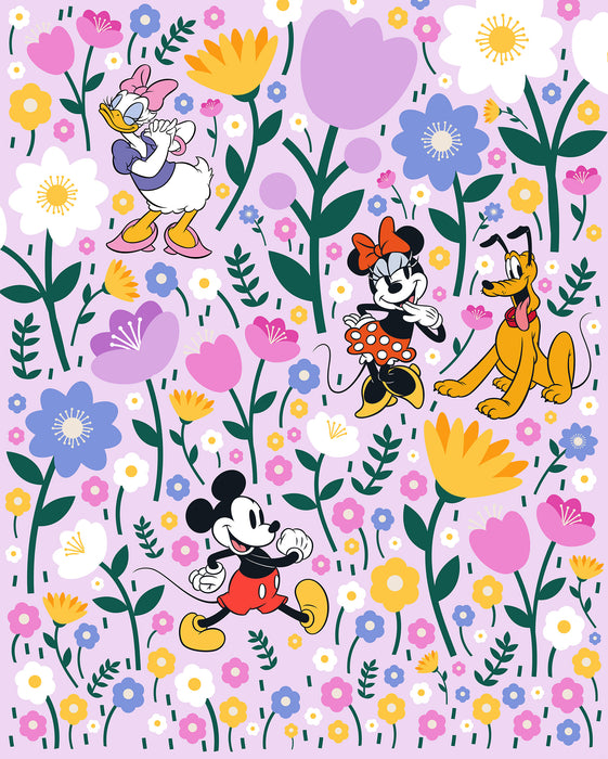 Komar NEU | Komar Vlies Fototapete - Disney Mickey Mouse and Minnie Mouse Botanical Spring - Größe 200 x 250 cm