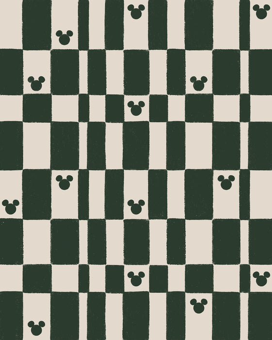 Komar NEU | Komar Vlies Fototapete - Disney Mickey Mouse Green Chess - Größe 200 x 250 cm